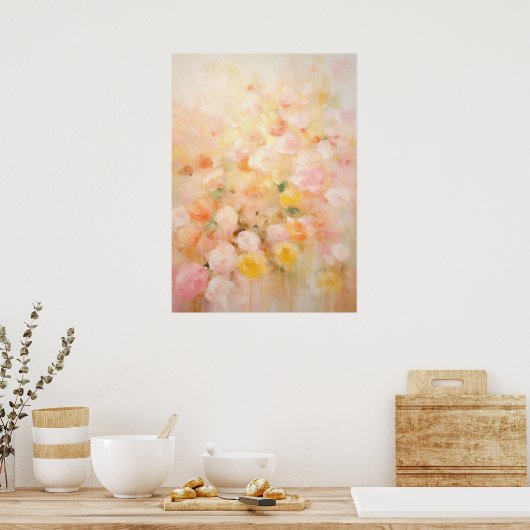 Poster Art Floral Abstrait (Cuisine)