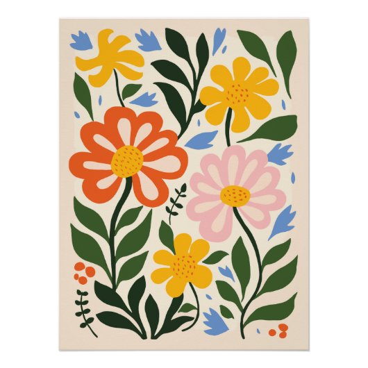 Poster Art Floral Abstrait (Devant)