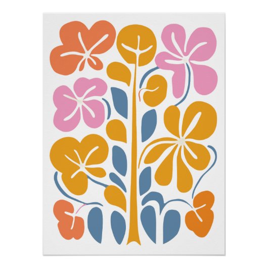 Poster Art Floral Abstrait (Devant)