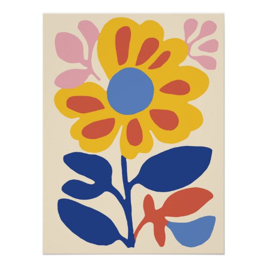 Poster Art Floral Abstrait (Devant)