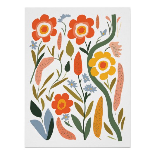 Poster Art Floral Abstrait (Devant)
