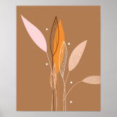 Poster Art floral abstrait boho moderne (Devant)