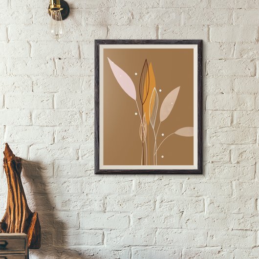 Poster Art floral abstrait boho moderne