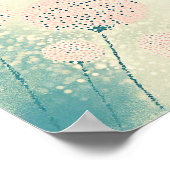 Poster Art floral abstrait rose (Coin)