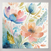 Art floral aquarelle coloré