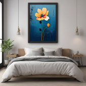 Poster Art floral audacieux avec fleur Abstraite