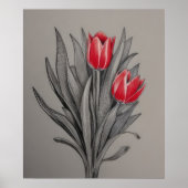 Poster Art Floral des Tulipes Rouges (Devant)