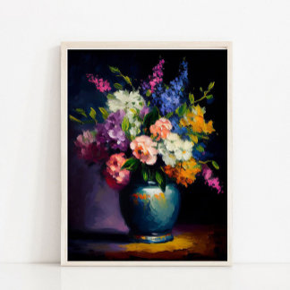 Poster Art floral lunatique, baroque vintage intemporel l