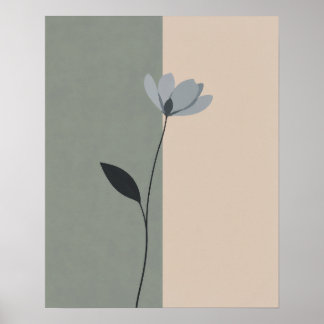 Poster Art floral minimaliste pour la maison 