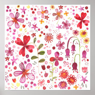 Poster Art floral moderne à l'aquarelle