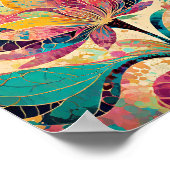 Poster Art floral moderne abstrait (Coin)