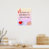Poster Art floral moderne Abstrait et citation d'amour (Cuisine)