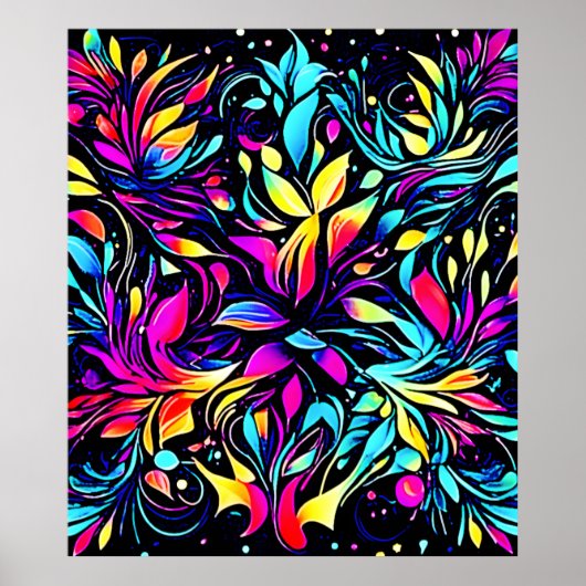 Poster Art floral Neon (Devant)