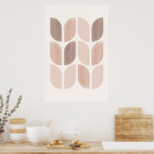 Poster Art floral Scandi. Feuilles géométriques ou Fleurs (Cuisine)