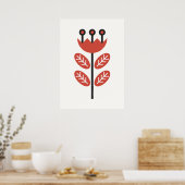 Poster Art Floral scandinave (Cuisine)