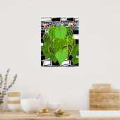 Poster Art floral tropical gras (Cuisine)
