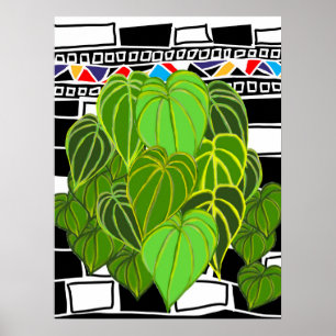 Poster Art floral tropical gras
