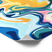 Poster Art fluide Abstrait aux couleurs vives (Coin)