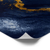 Poster Art fluide abstrait luxe marine or (Coin)