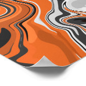 Poster Art fluide abstrait orange et noir (Coin)