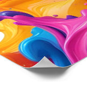 Poster Art fluide Abstrait vif - Design d'éclaboussure co (Coin)