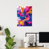 Poster Art fluide Abstrait vif - Design d'éclaboussure co (Bureau à domicile)