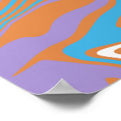 Poster Art fluide orange, violet, bleu et blanc tourbillo (Coin)