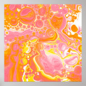 Poster Art fluide rose et orange (Devant)