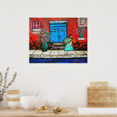 POSTER ART FOLK PEINTURE DE PORTE MEXICAINE (Cuisine)