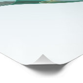 Poster Art fractal Bleu Turquoise Gris Abstrait Élégance (Coin)