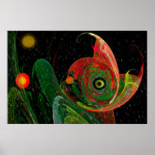 Poster Art Fractal Chameleon Vert (Devant)