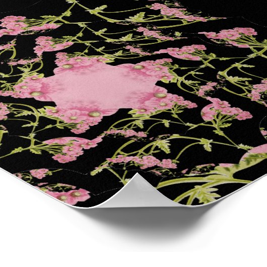 Poster Art fractal d'Achille rose et noir (Coin)