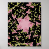Poster Art fractal d'Achille rose et noir (Devant)