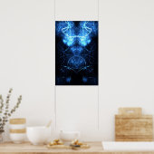 Poster Art fractal d'énergie de la nébuleuse bleue (Cuisine)