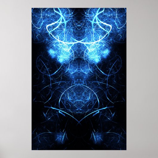 Poster Art fractal d'énergie de la nébuleuse bleue (Devant)