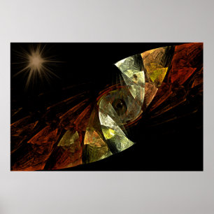 Poster Art Fractal du calmar de mer profonde