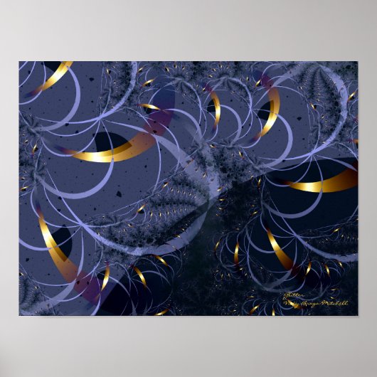 Poster Art Fractal fin parties scintillant (Devant)