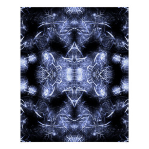 Poster Art fractal mandala éclair électrique