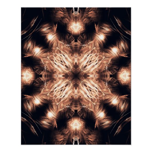 Poster Art fractal mandala en grès radiant (Devant)