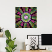 Poster Art Fractal Moderne Rond Et Coloré (Bureau à domicile)
