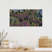 Poster ART fractal MONDE FLORAL (Cuisine)
