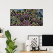 Poster ART fractal MONDE FLORAL (Bureau à domicile)