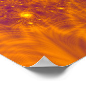 POSTER ART FRACTAL ORANGE DORÉ – SPIRALE PSYCHÉDÉLIQUE (Coin)