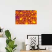 POSTER ART FRACTAL ORANGE DORÉ – SPIRALE PSYCHÉDÉLIQUE (Bureau à domicile)