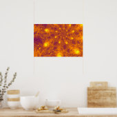 POSTER ART FRACTAL ORANGE DORÉ – SPIRALE PSYCHÉDÉLIQUE (Cuisine)