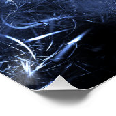 Poster Art fractal plasma bleu électrique (Coin)