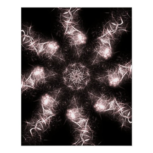 Poster Art fractal plasma éclair blanc (Devant)