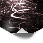 Poster Art fractal plasma éclair blanc (Coin)