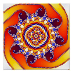 Poster Art fractal spirale de Mandelbrot psychédélique