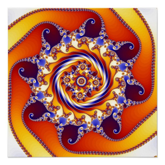 Poster Art fractal spirale de Mandelbrot psychédélique (Devant)